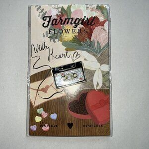 New Farmgirl Flowers Pin Cassette Tape Sealed 80s Retro Gold Tone Brooch Jewelry